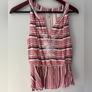 🆕 DAVI + DANI SMALL ✨ adult Striped Pink Sleeveless Top NWT